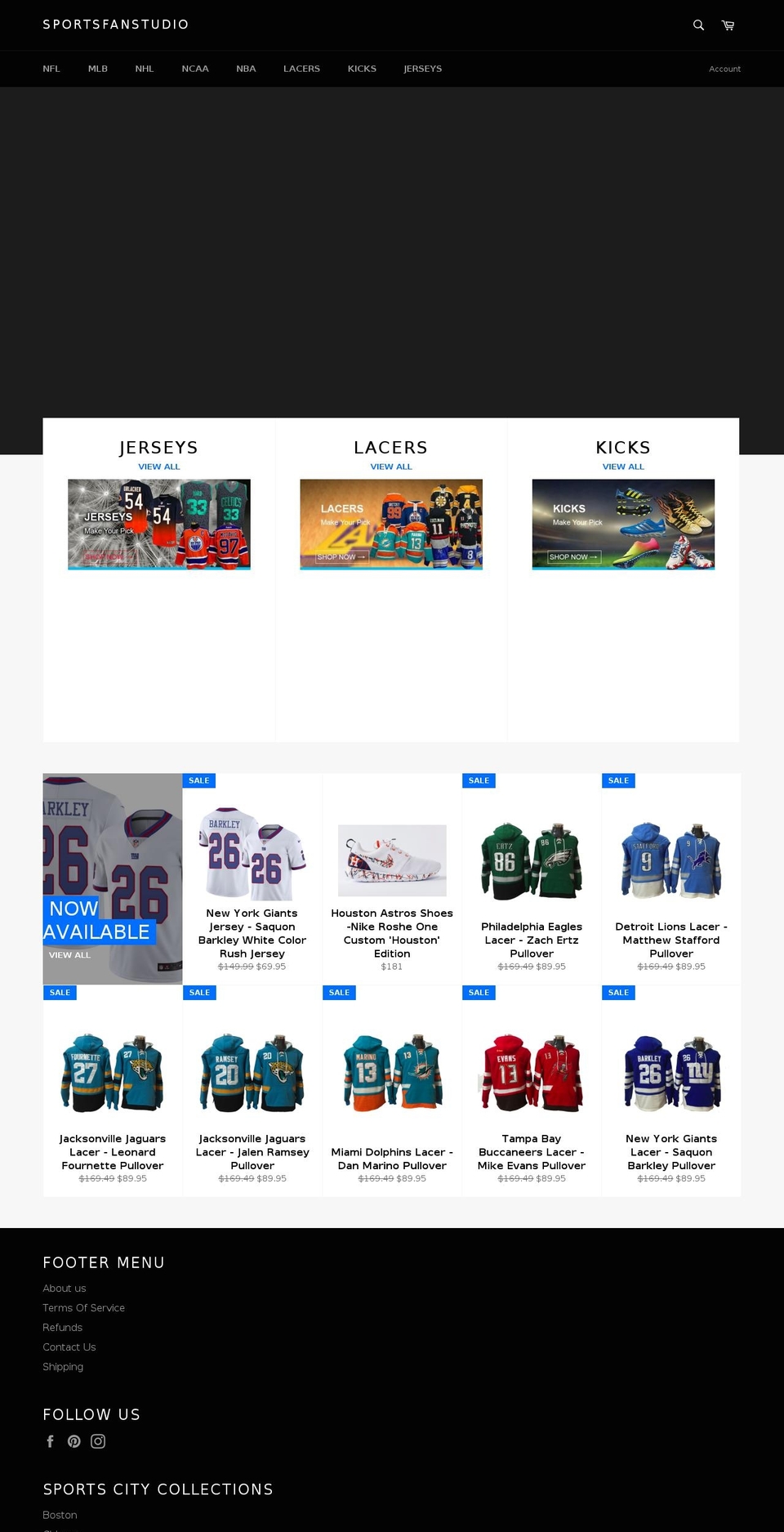 sportsfanstudio.com shopify website screenshot