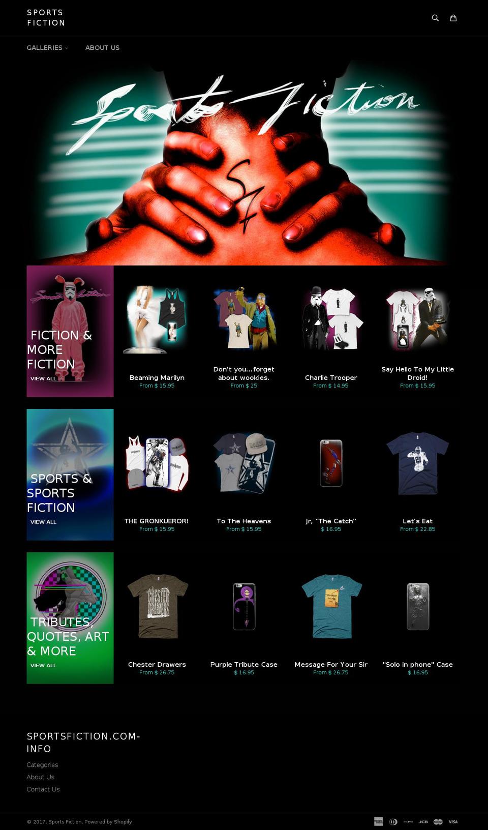 sportsfiction.com shopify website screenshot