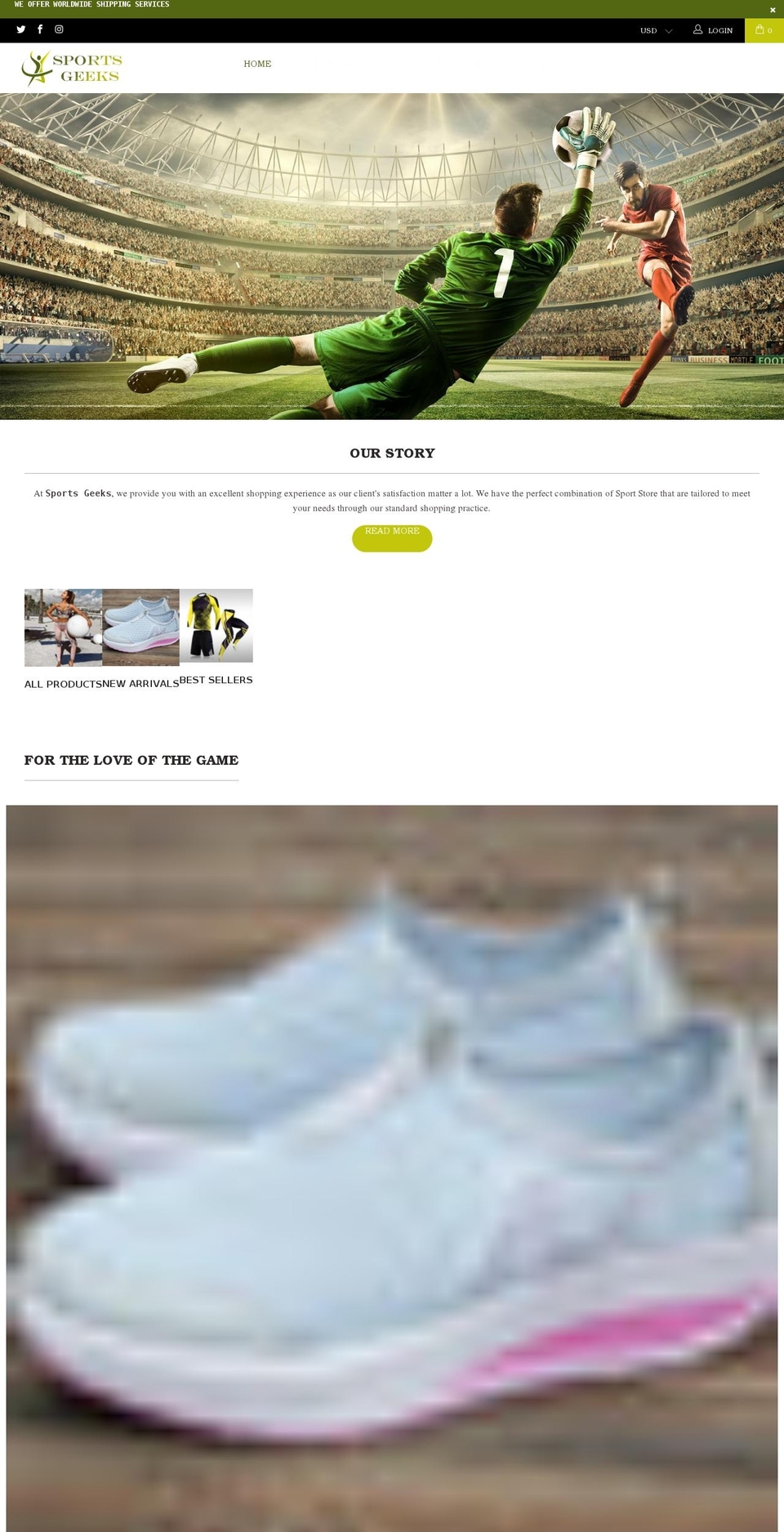 sportsgeek.store shopify website screenshot