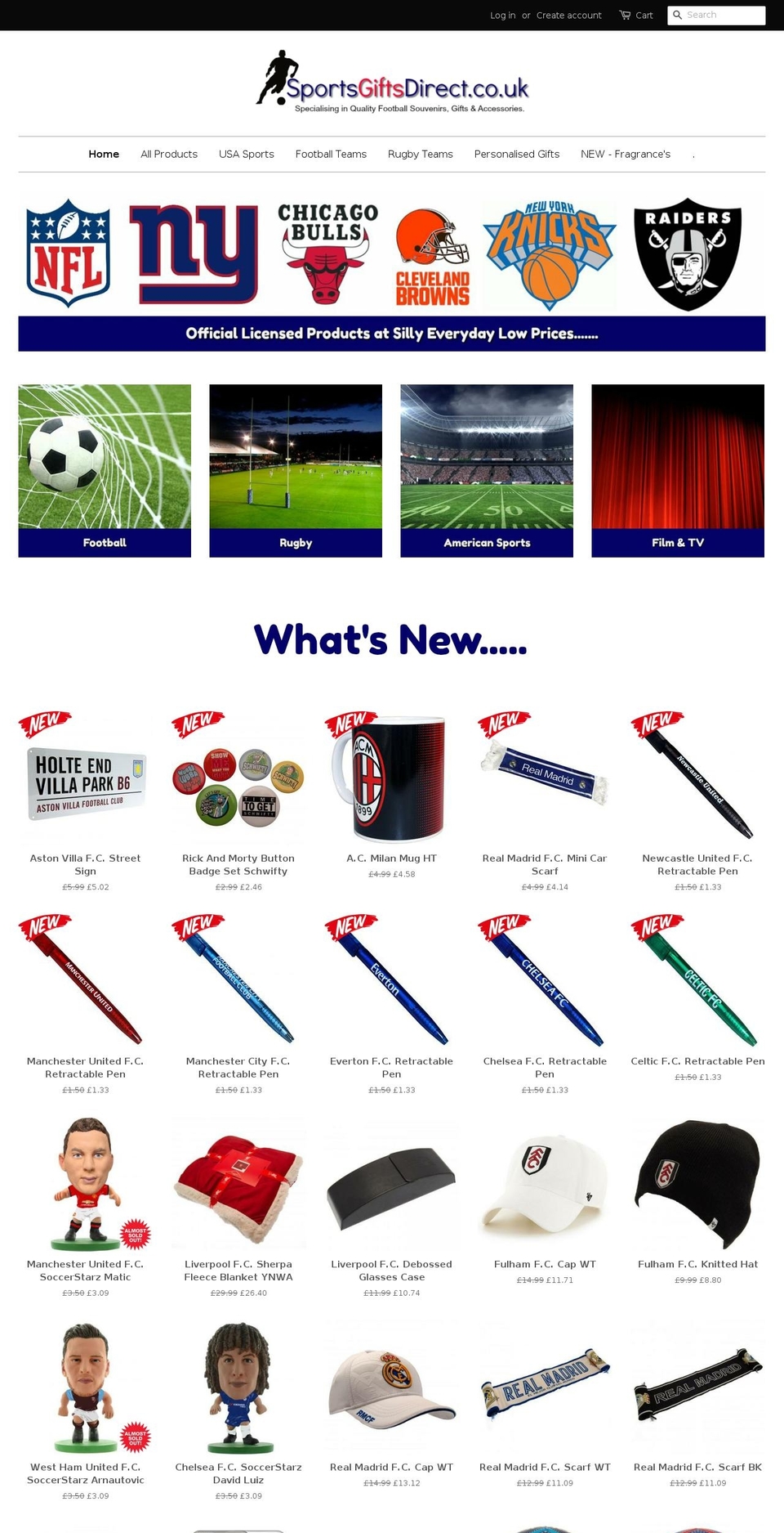 Gifts Shopify theme site example sportsgiftsdirect.co.uk