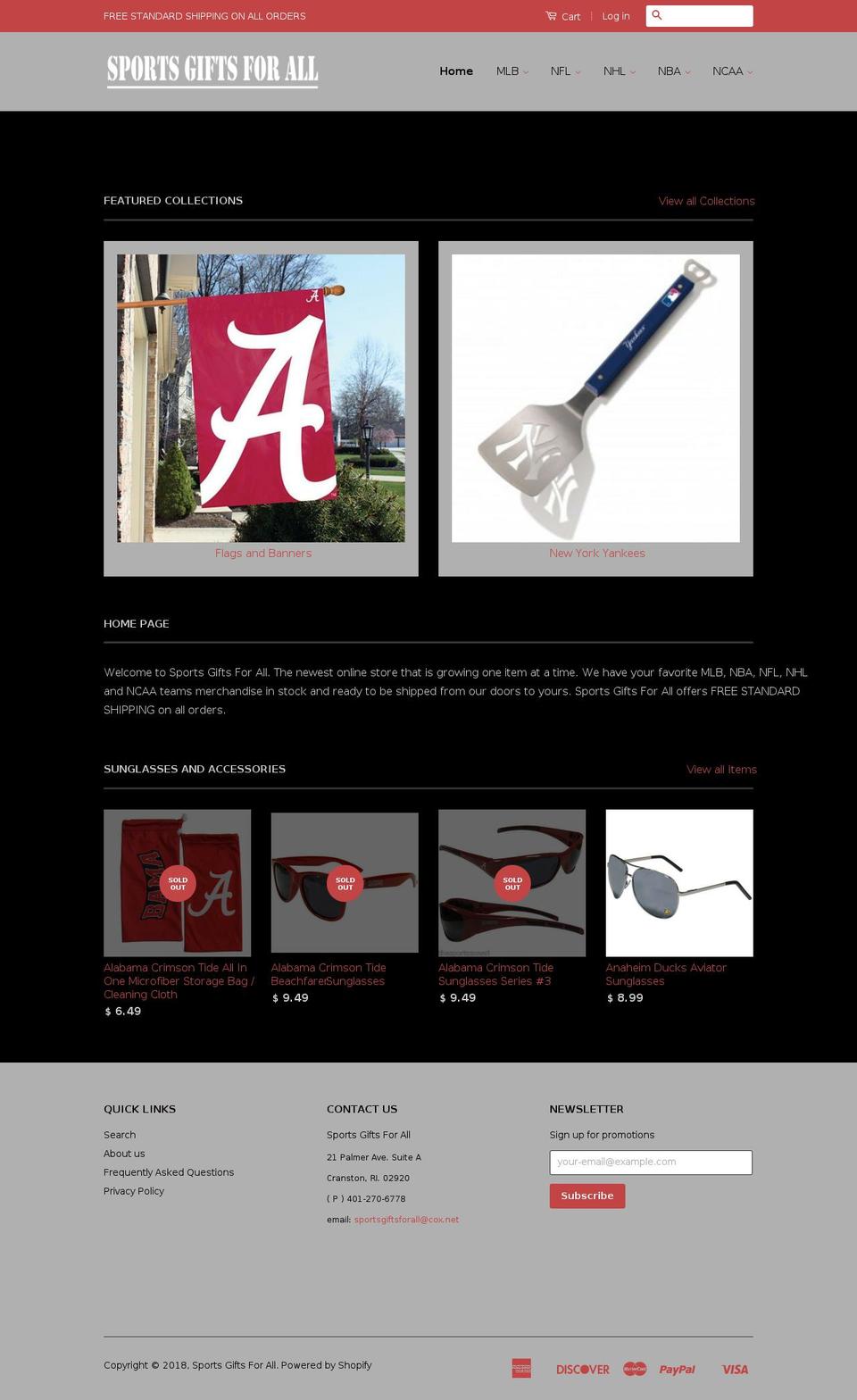 sportsgiftsforall.com shopify website screenshot