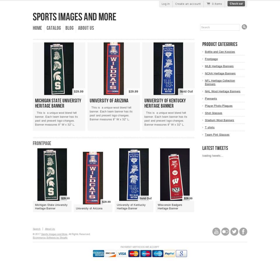 sportsimagesandmore.com shopify website screenshot