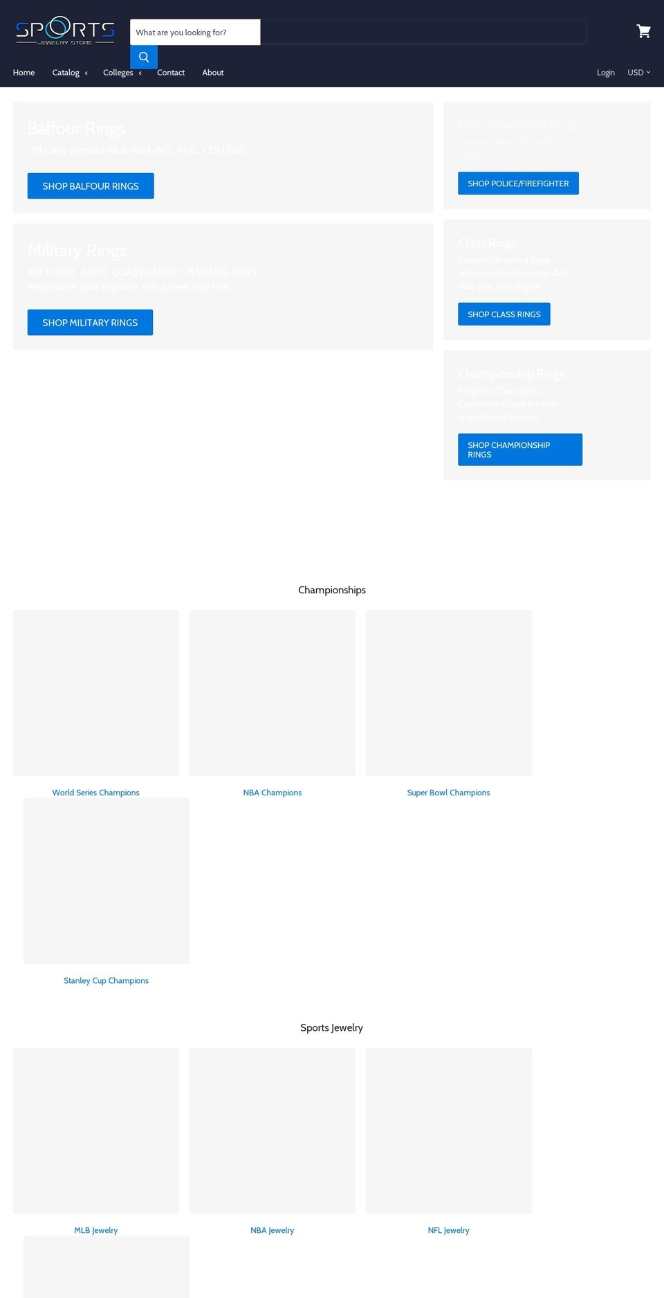 sportsjewelrystore.com — Shopify storefront screenshot