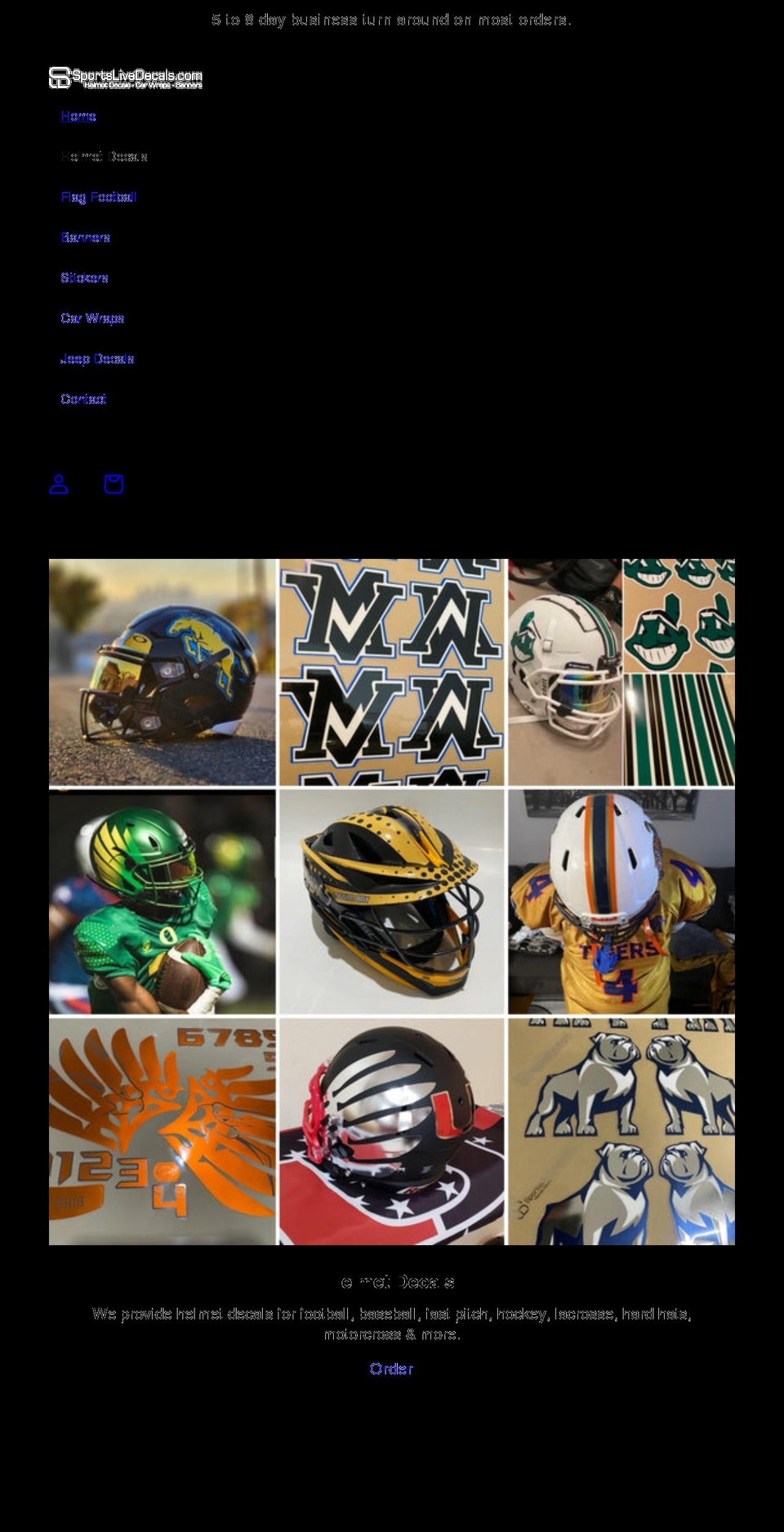 sportslivedecals.com shopify website screenshot