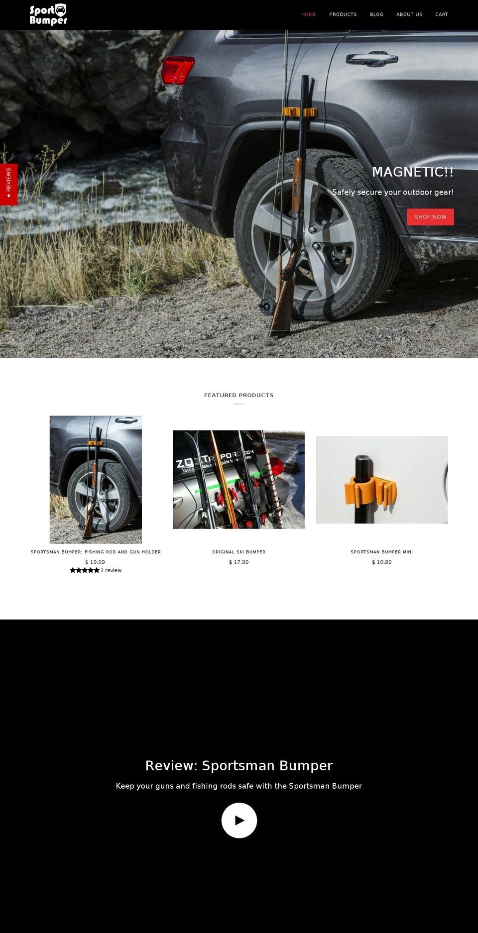 sportsmanbumper.com shopify website screenshot