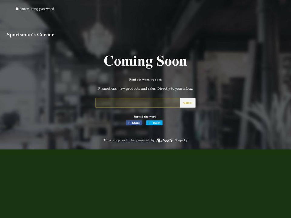 sportsmanscorner.com shopify website screenshot