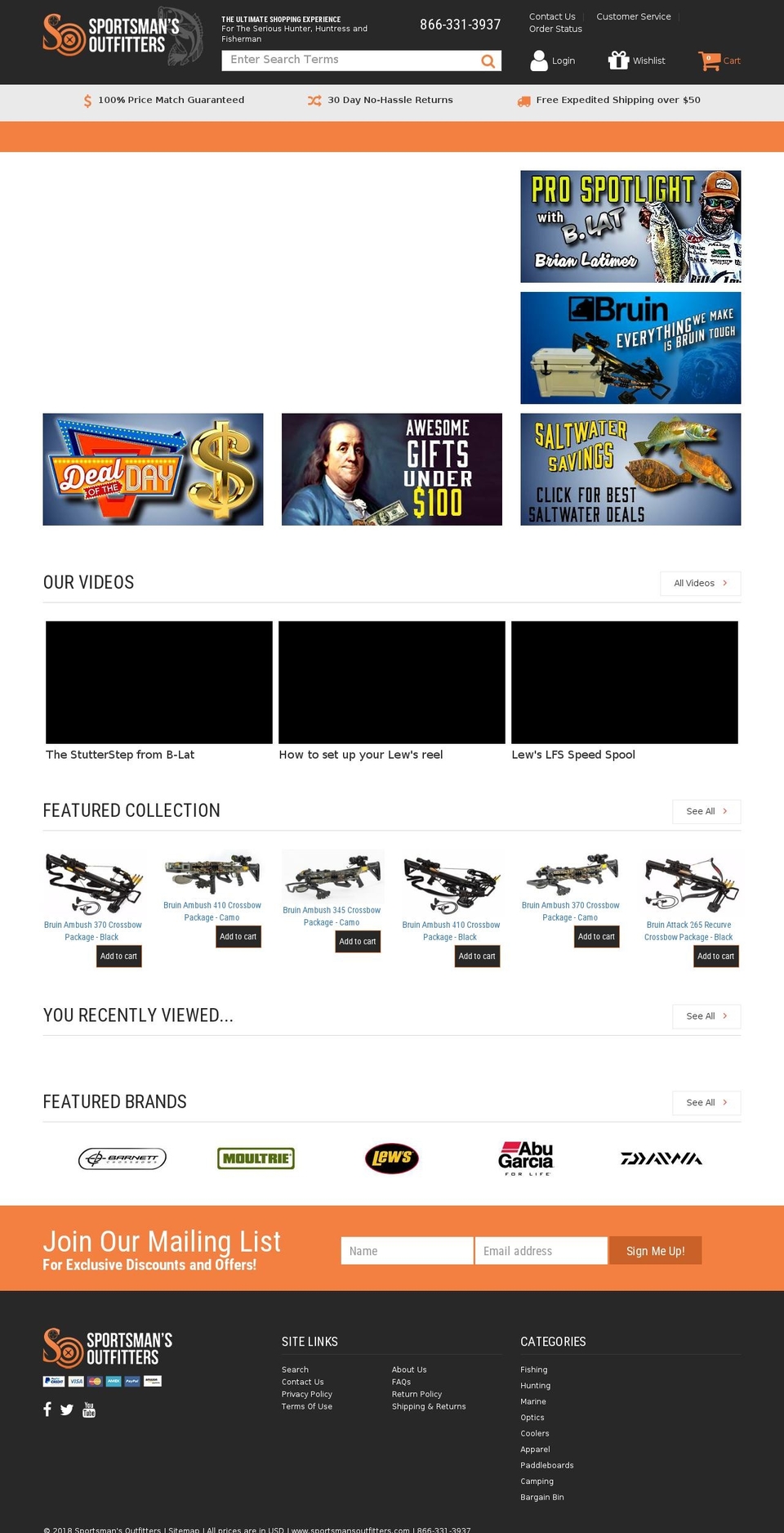 sportsmansoutfitters.com shopify website screenshot