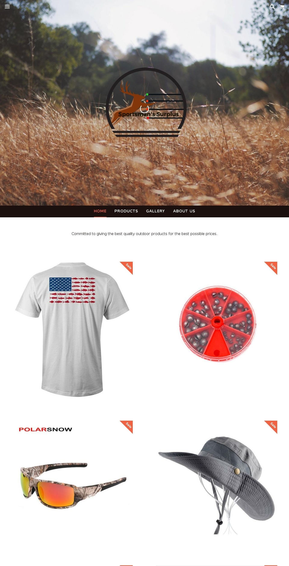 sportsmanssurplus.com shopify website screenshot