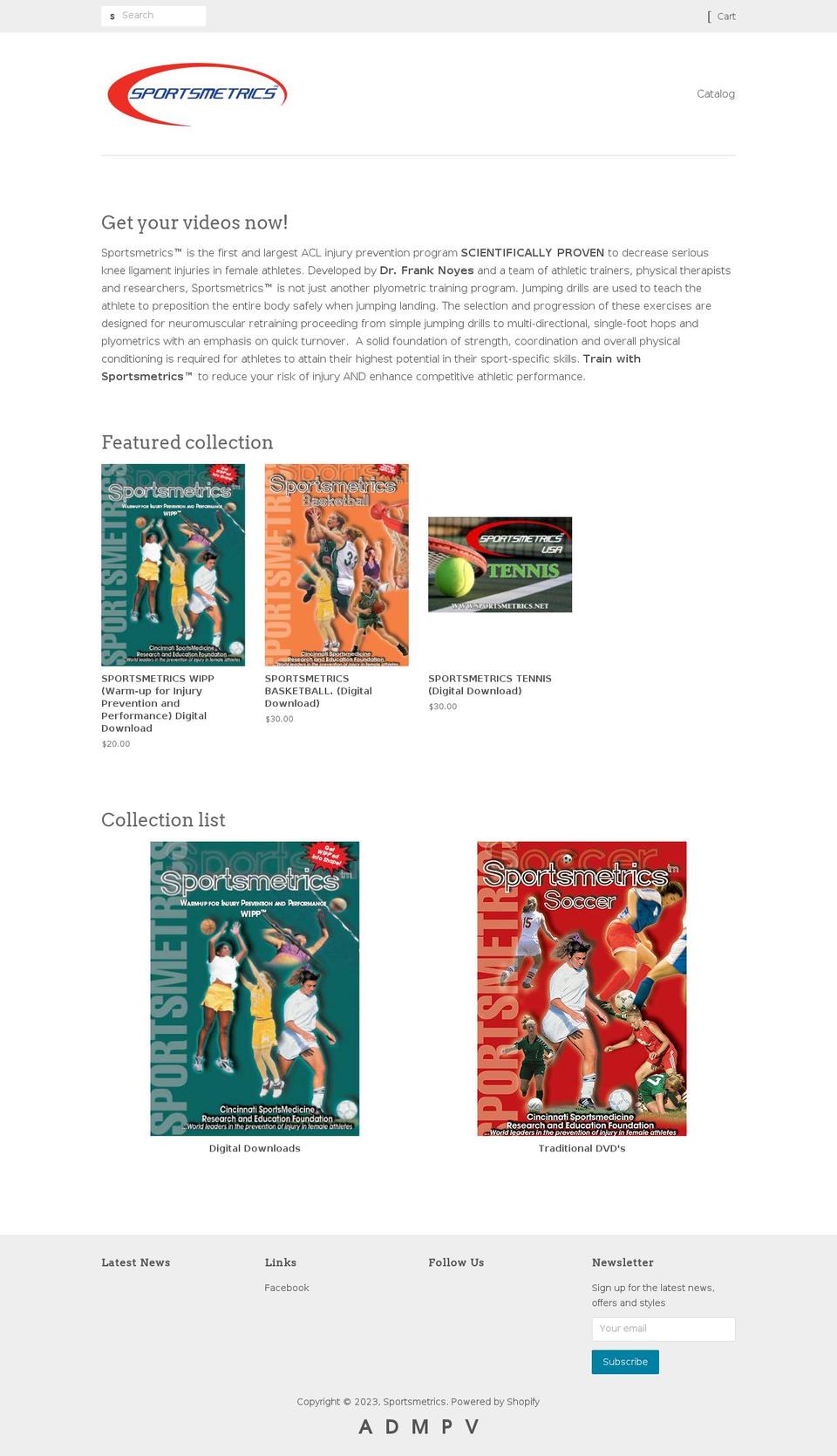 sportsmetrics.myshopify.com shopify website screenshot