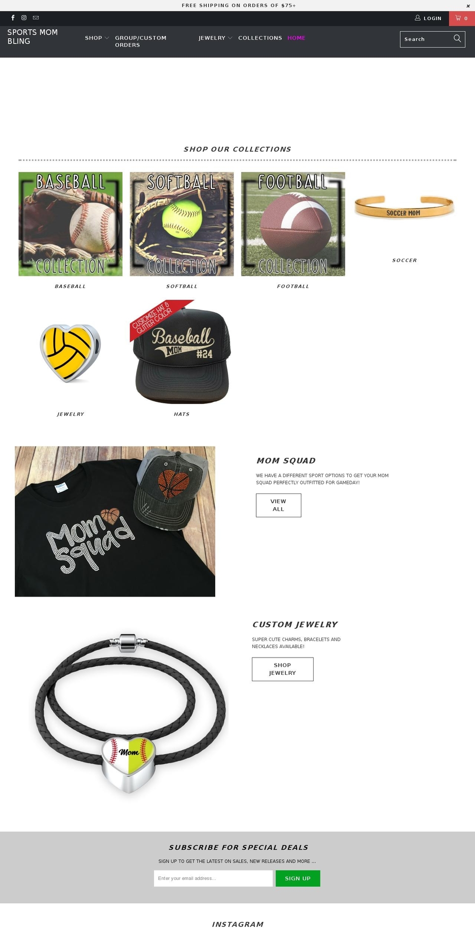 sportsmombling.com shopify website screenshot
