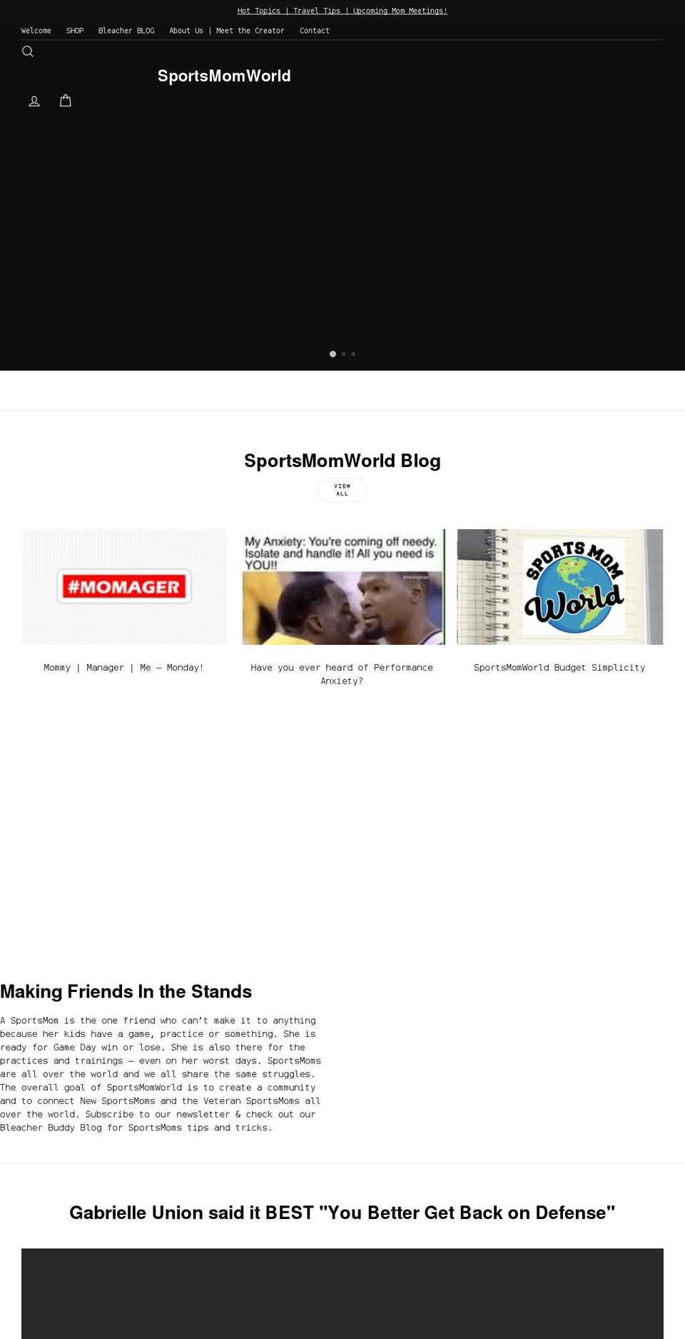 sportsmomworld.com shopify website screenshot