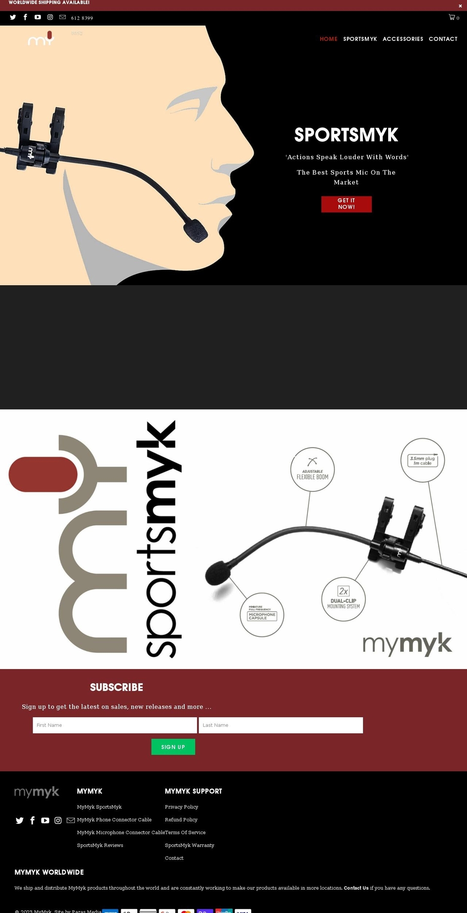 sportsmyk.com shopify website screenshot