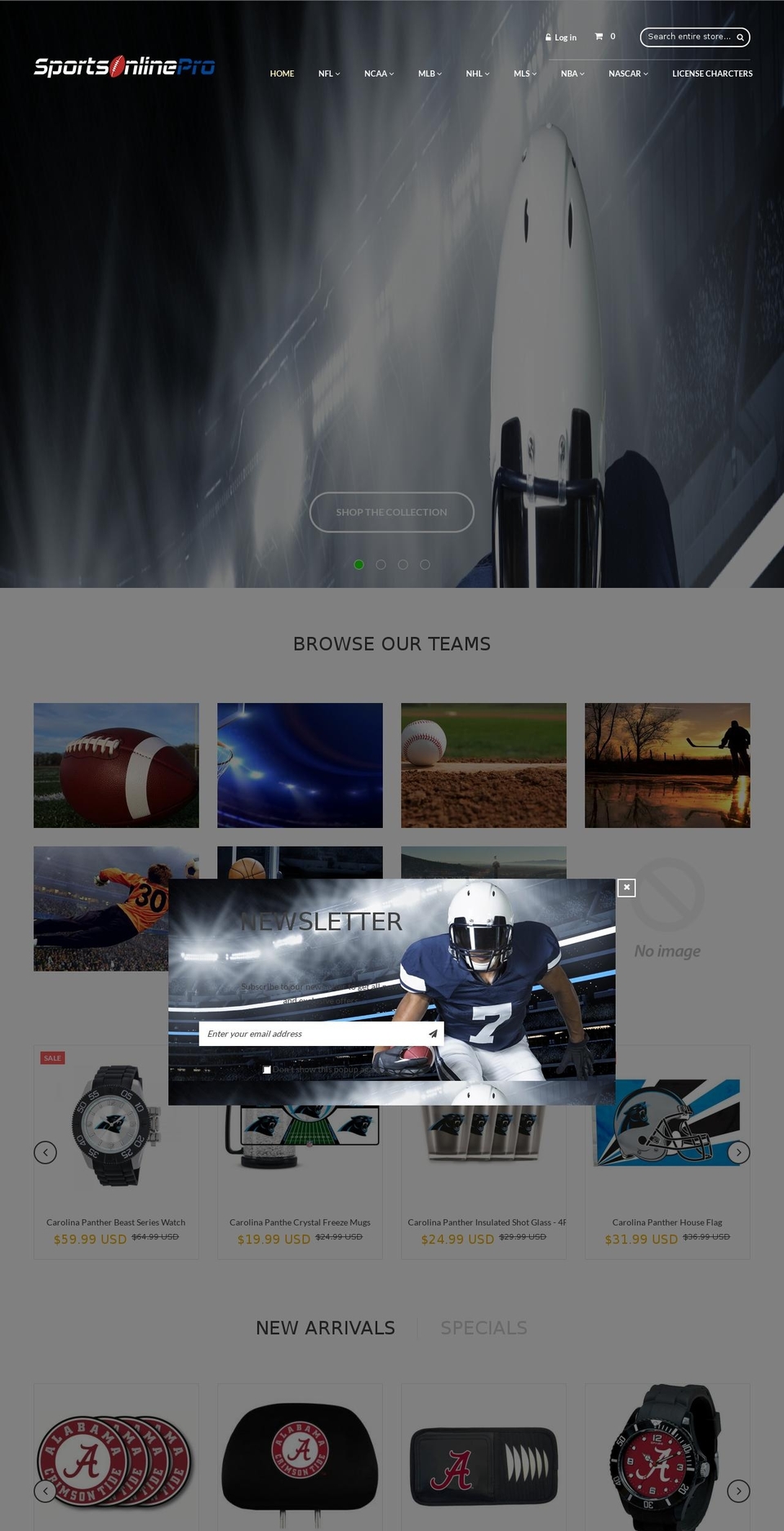 sportsonlinepro.com shopify website screenshot
