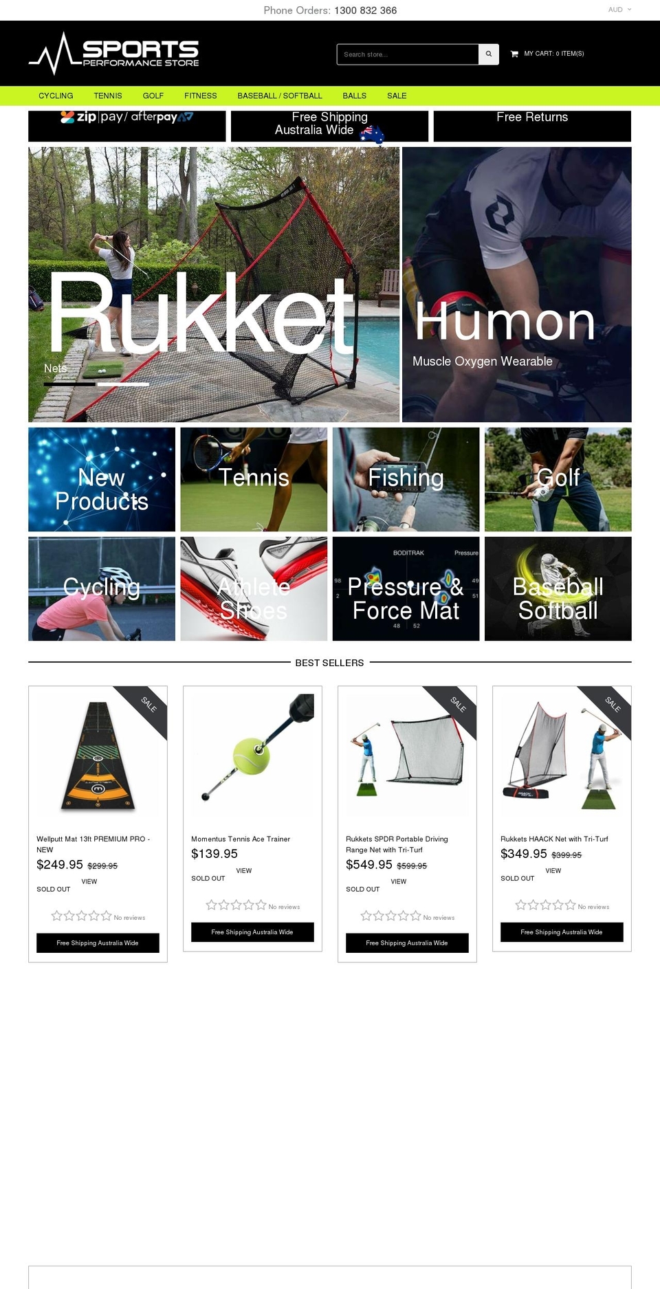 sportsperformancestore.com.au shopify website screenshot