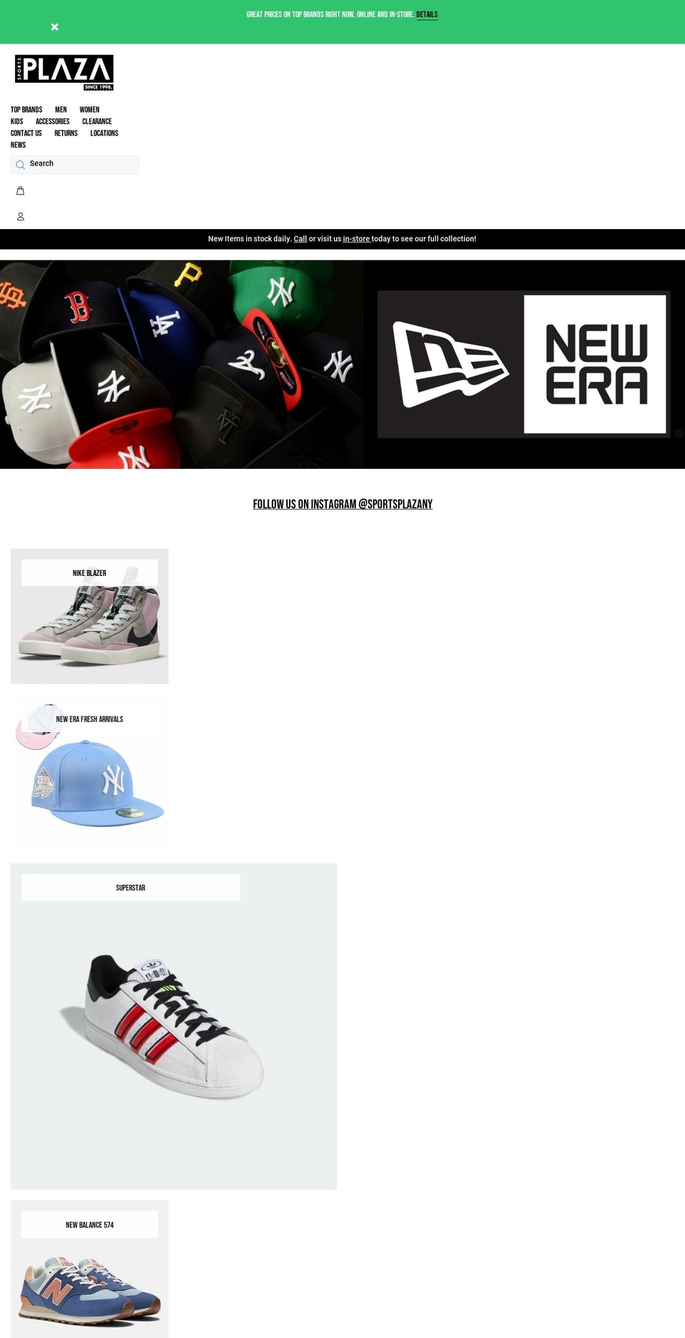 sportsplazany.com shopify website screenshot