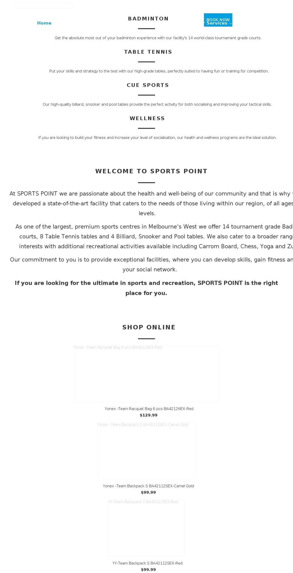 sportspoint.com.au shopify website screenshot
