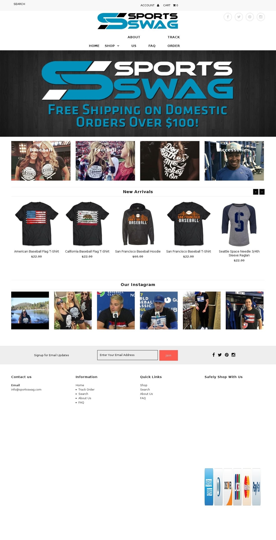 sportsswag.com shopify website screenshot