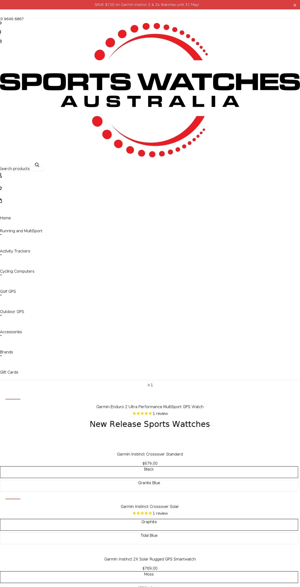 sportswatchesaustralia.com.au shopify website screenshot