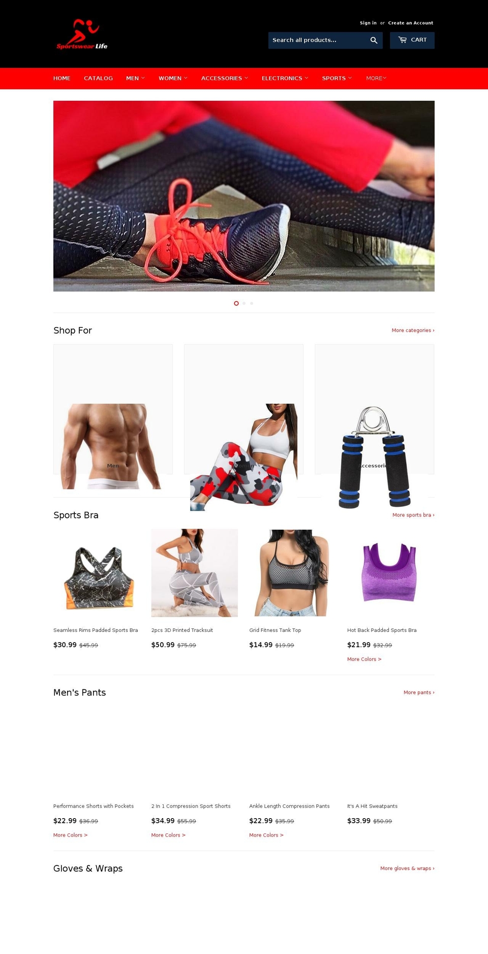 sportswearlife.com shopify website screenshot