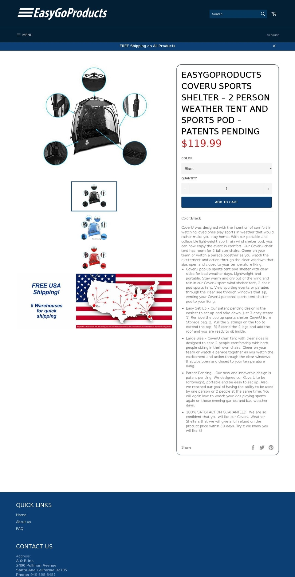 sporttent.com — Shopify storefront screenshot