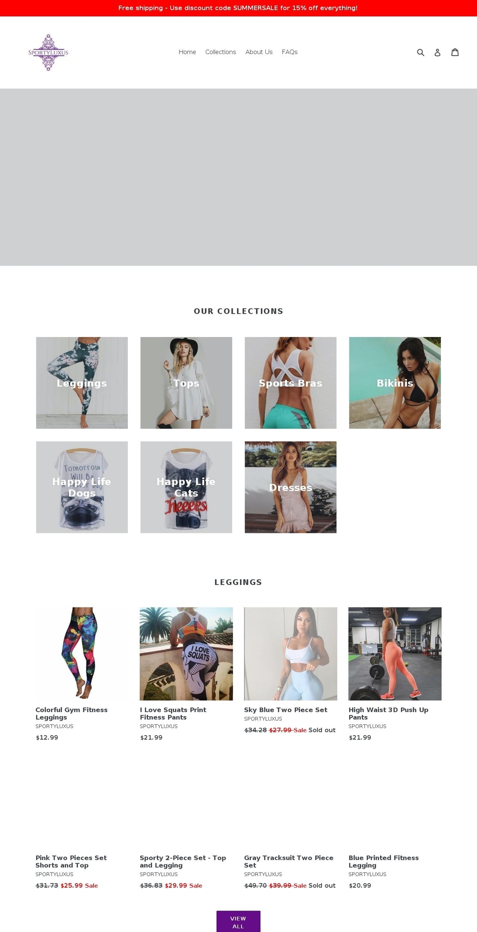 sportyluxus.com shopify website screenshot