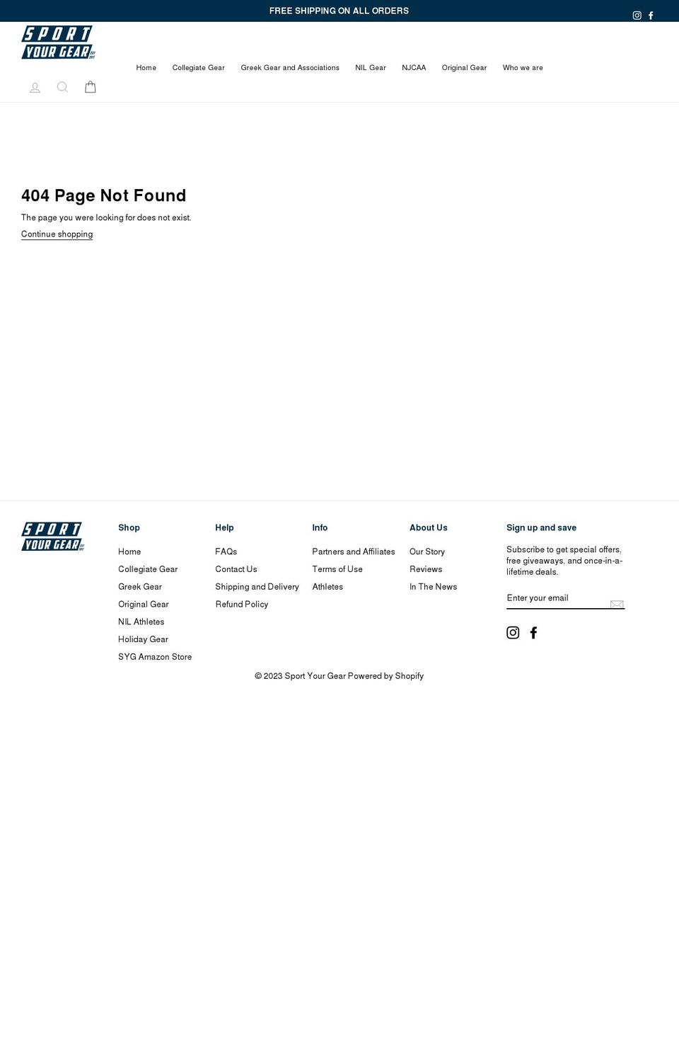 sportyourbeergear.com — Shopify storefront screenshot