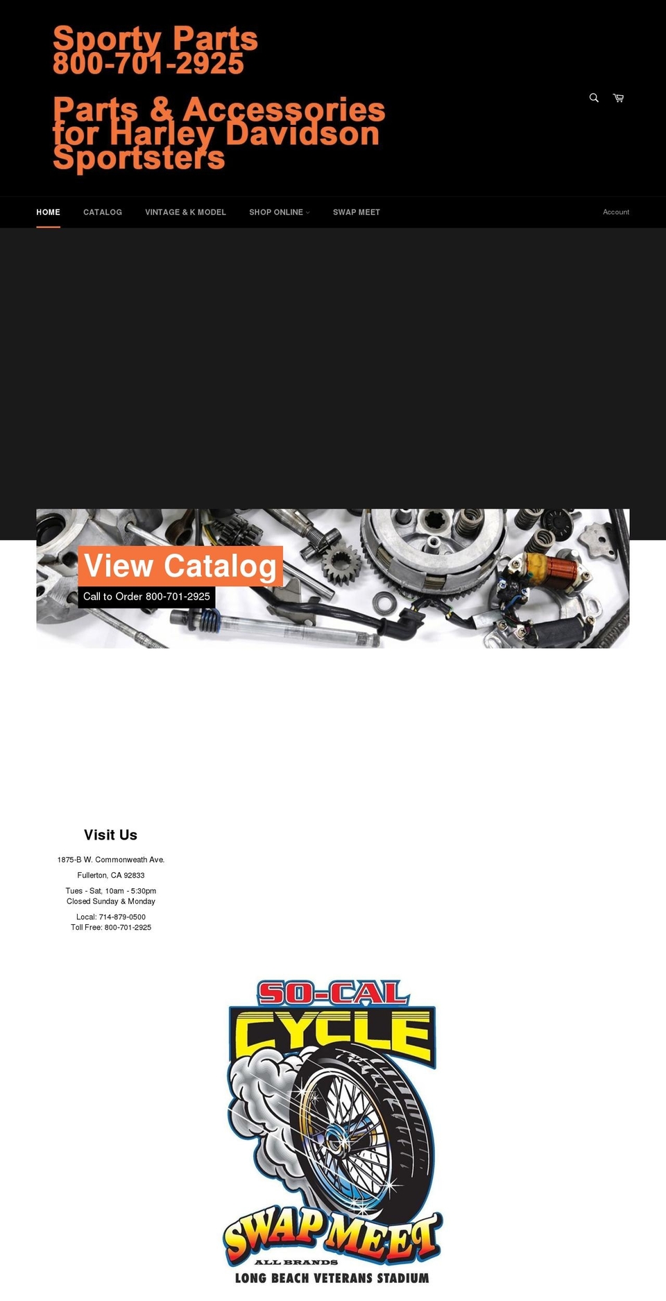 sportyparts.com shopify website screenshot