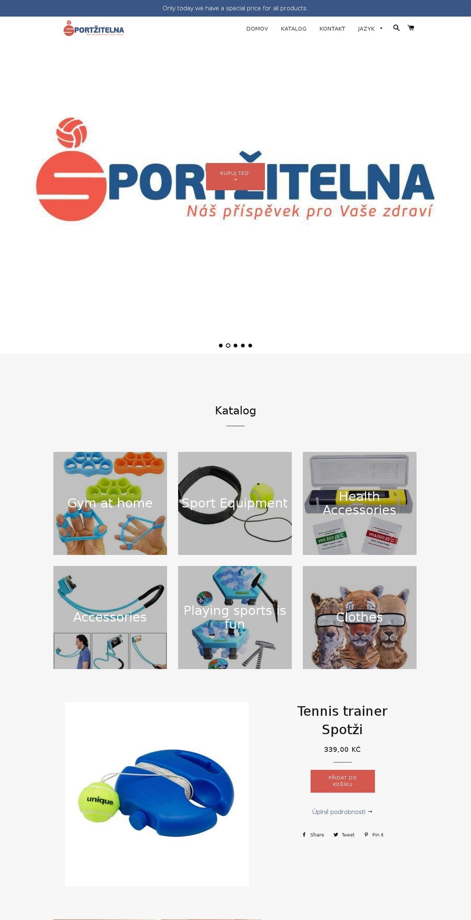 sportzitelna.com — Shopify storefront screenshot