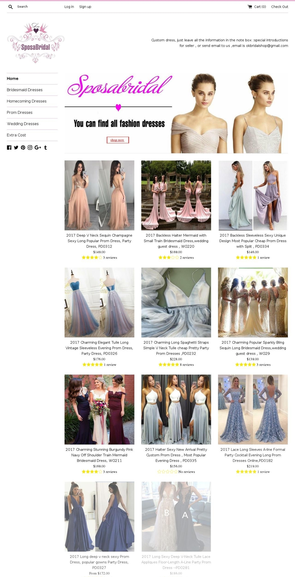 sposabridal.com shopify website screenshot
