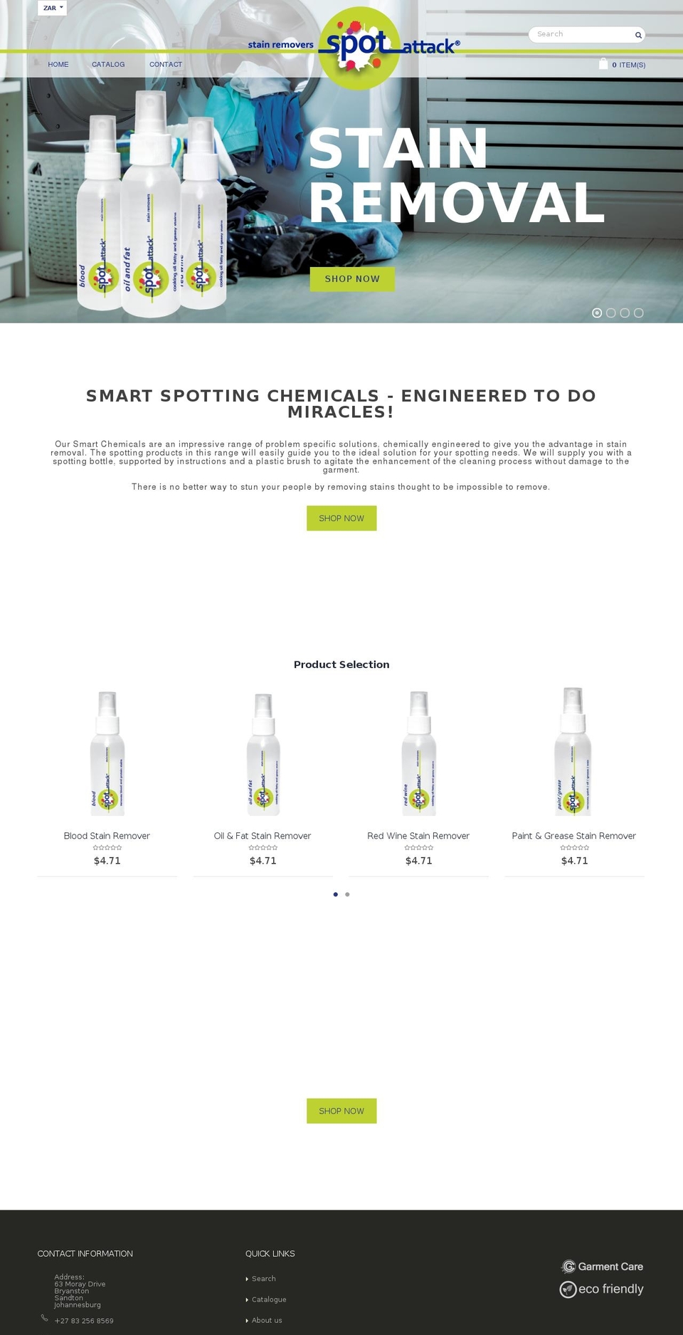 spotattacks.com — Shopify storefront screenshot