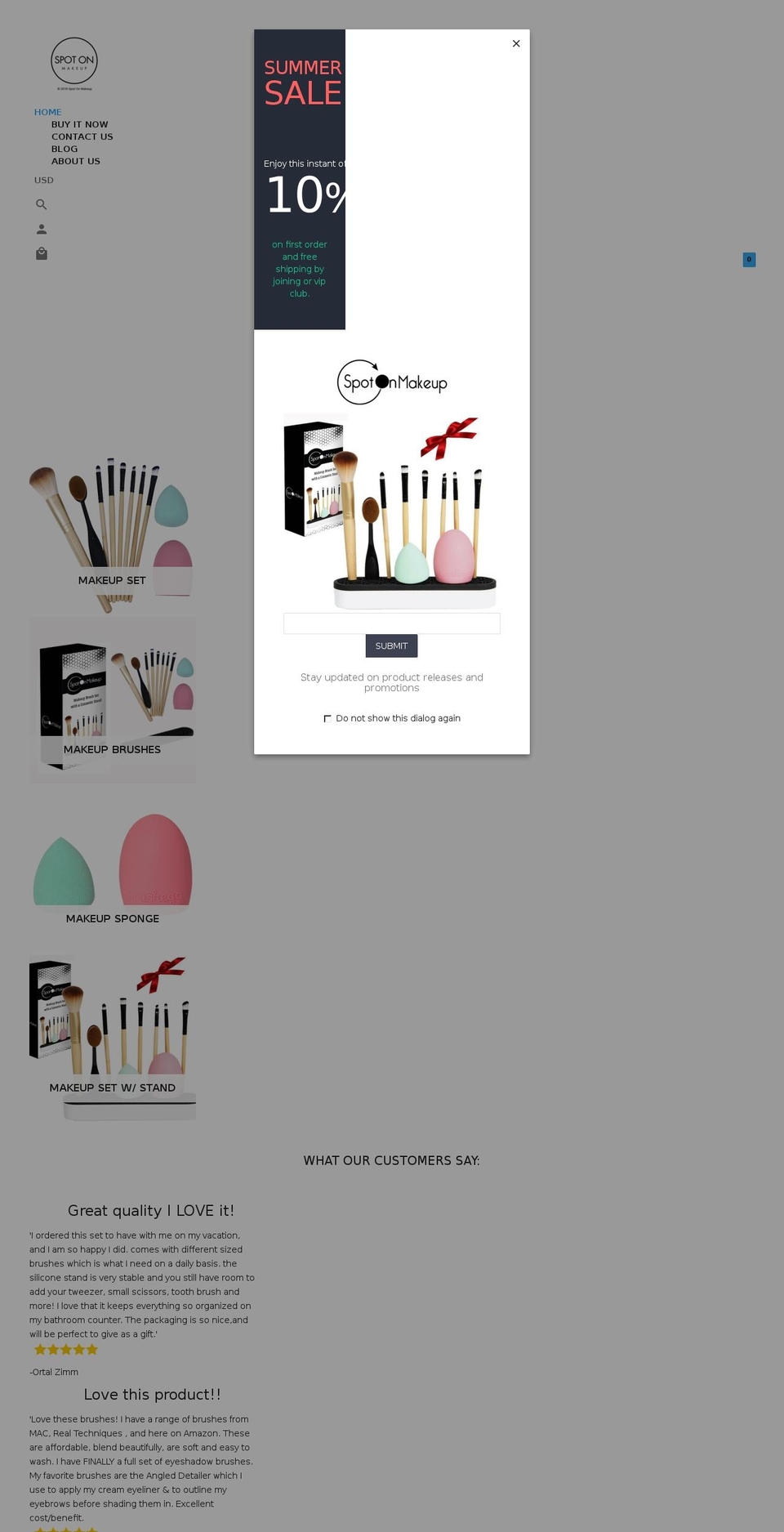 spotonmakeup.com — Shopify storefront screenshot