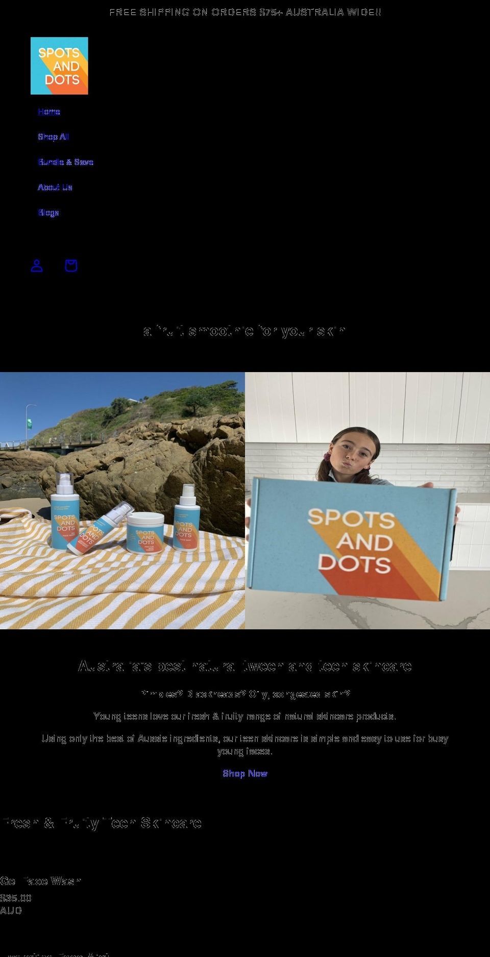 spotsanddots.com.au shopify website screenshot