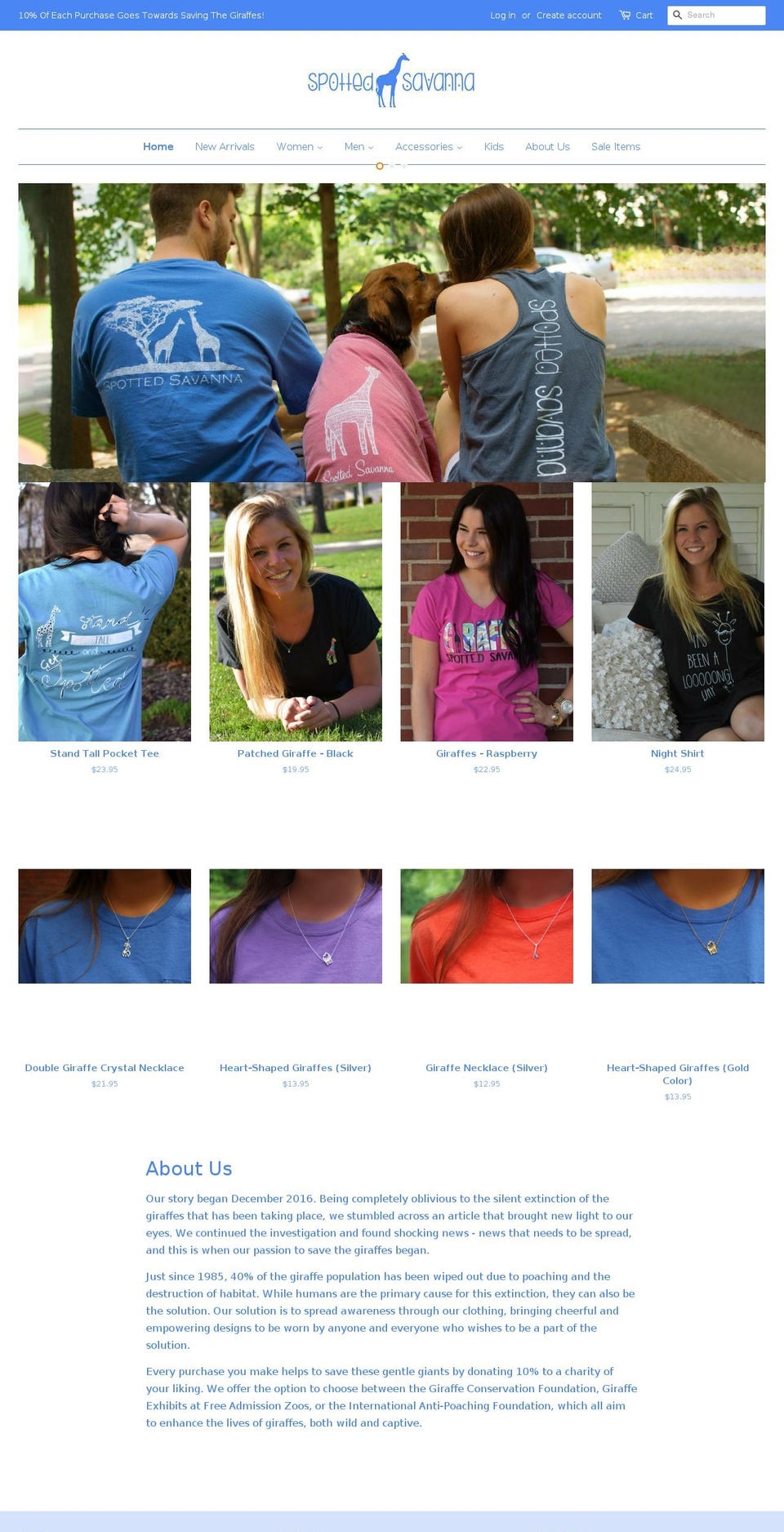 spottedsavanna.com — Shopify storefront screenshot