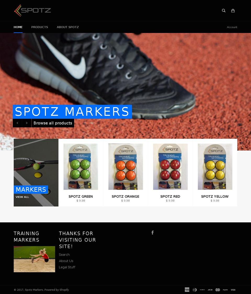 spotzmarkers.com shopify website screenshot