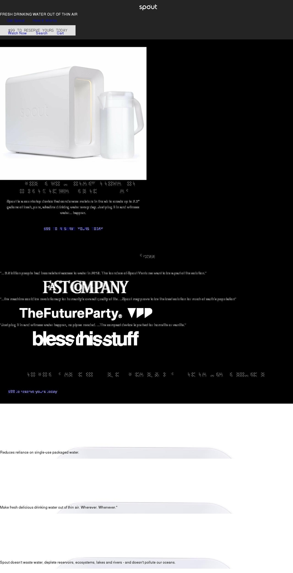 spoutwater.co shopify website screenshot