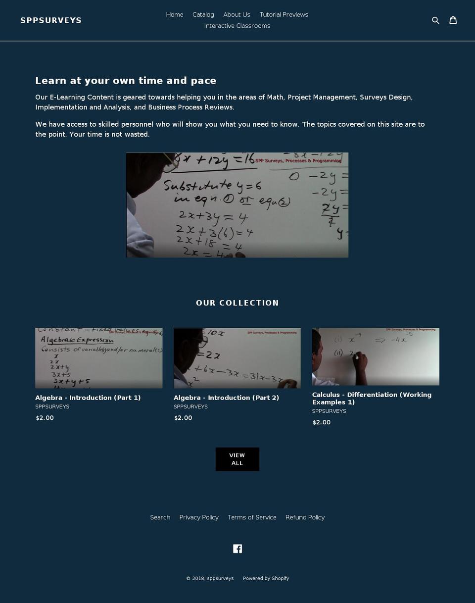 sppsurveys.com — Shopify storefront screenshot