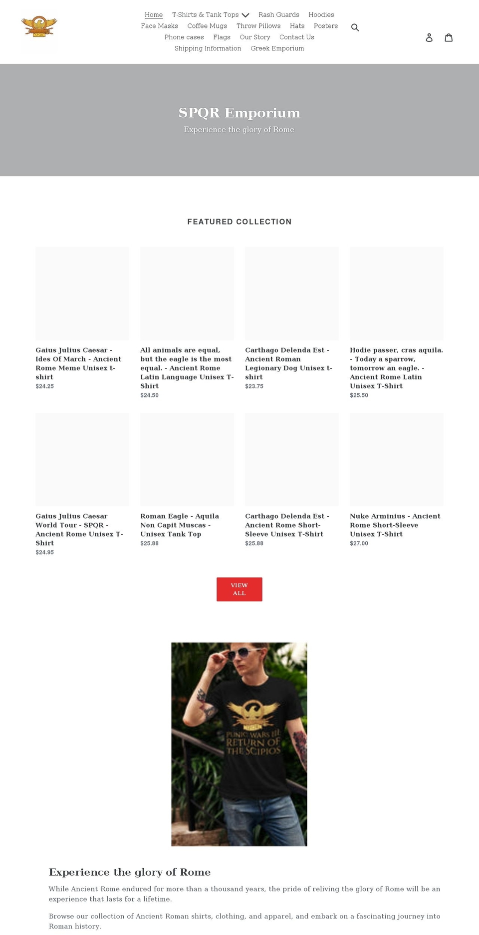 spqr-emporium.com shopify website screenshot