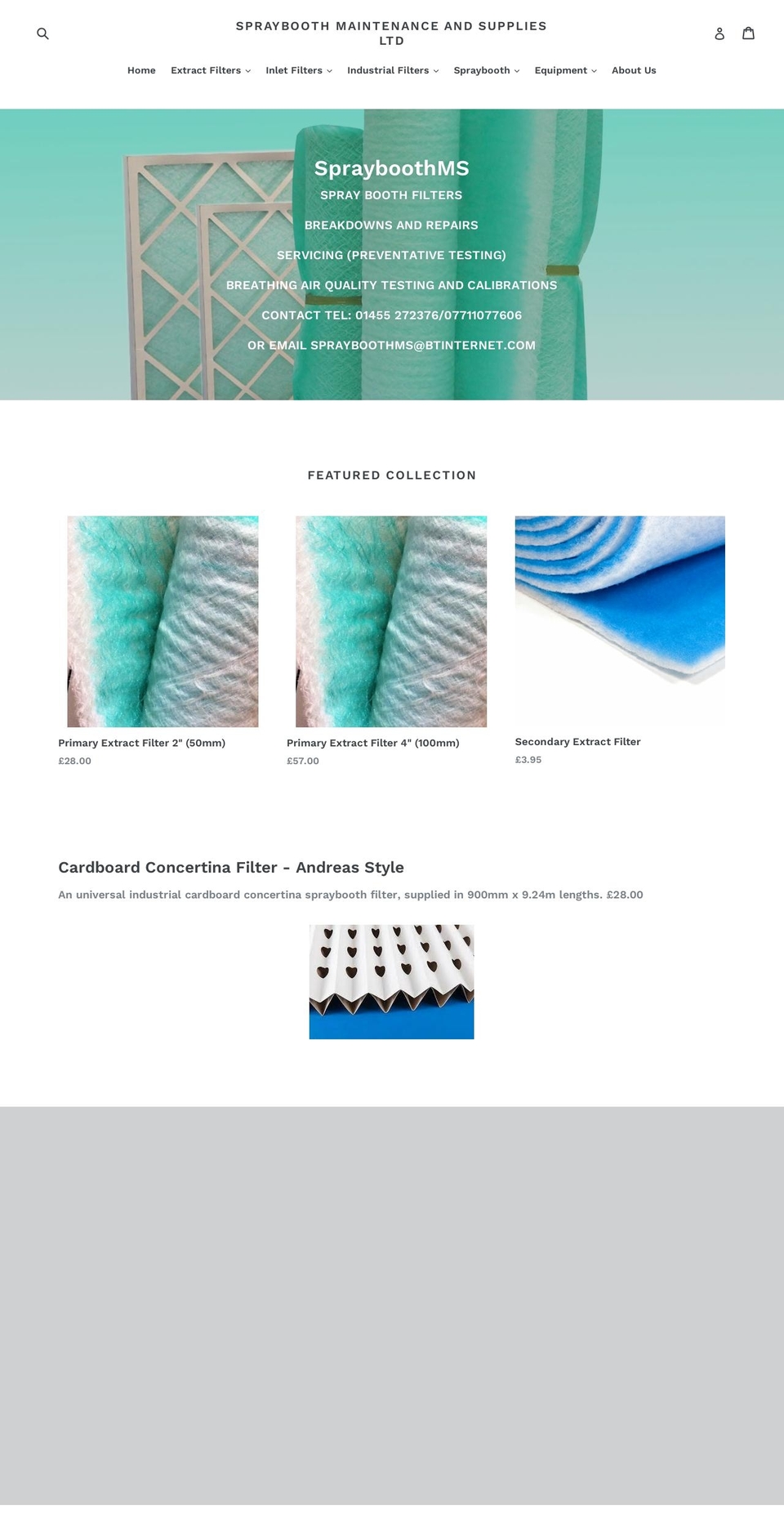 sprayboothms.uk shopify website screenshot