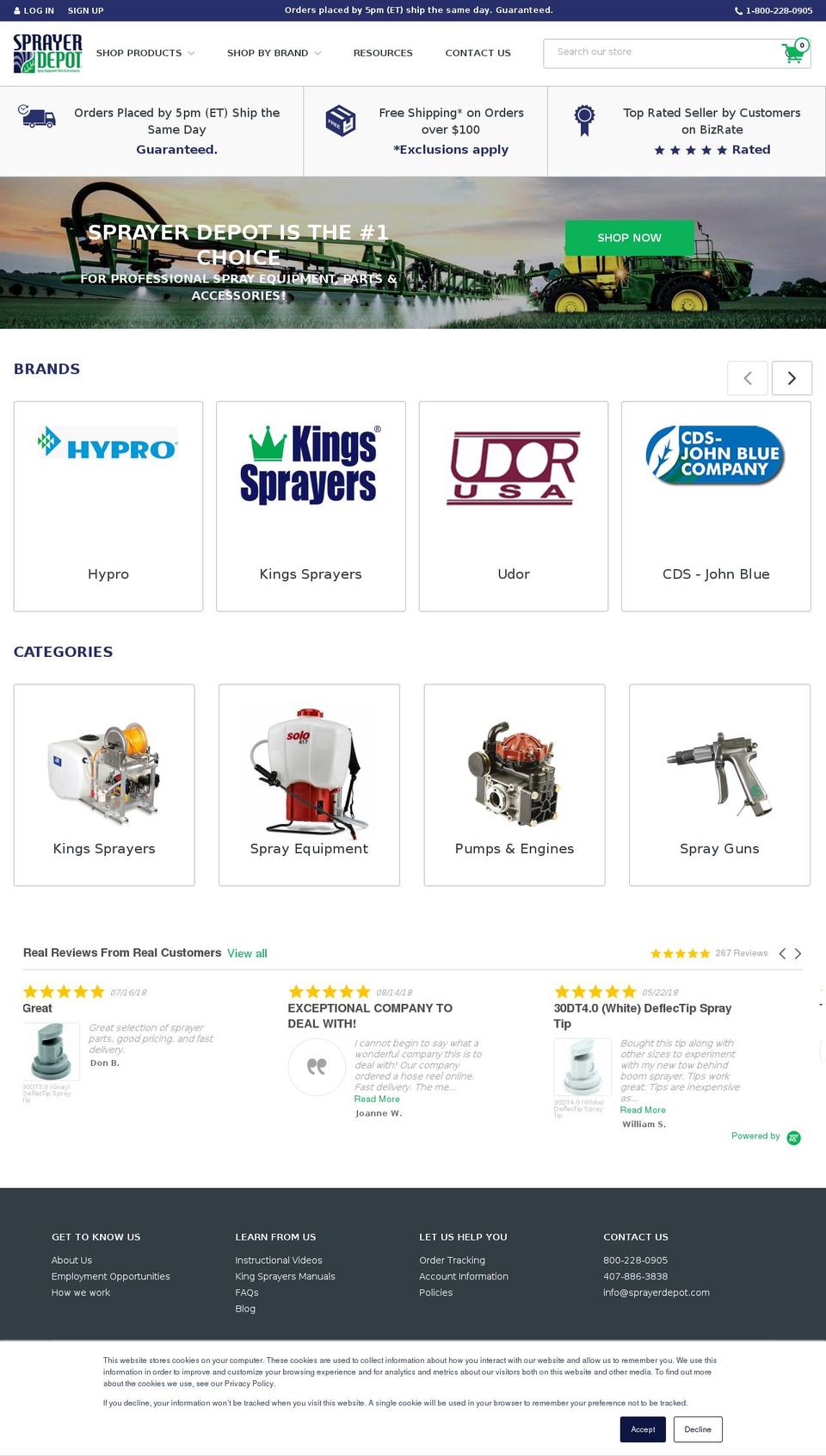Sprayer Depot 1.0 Shopify theme site example sprayerdepot.com