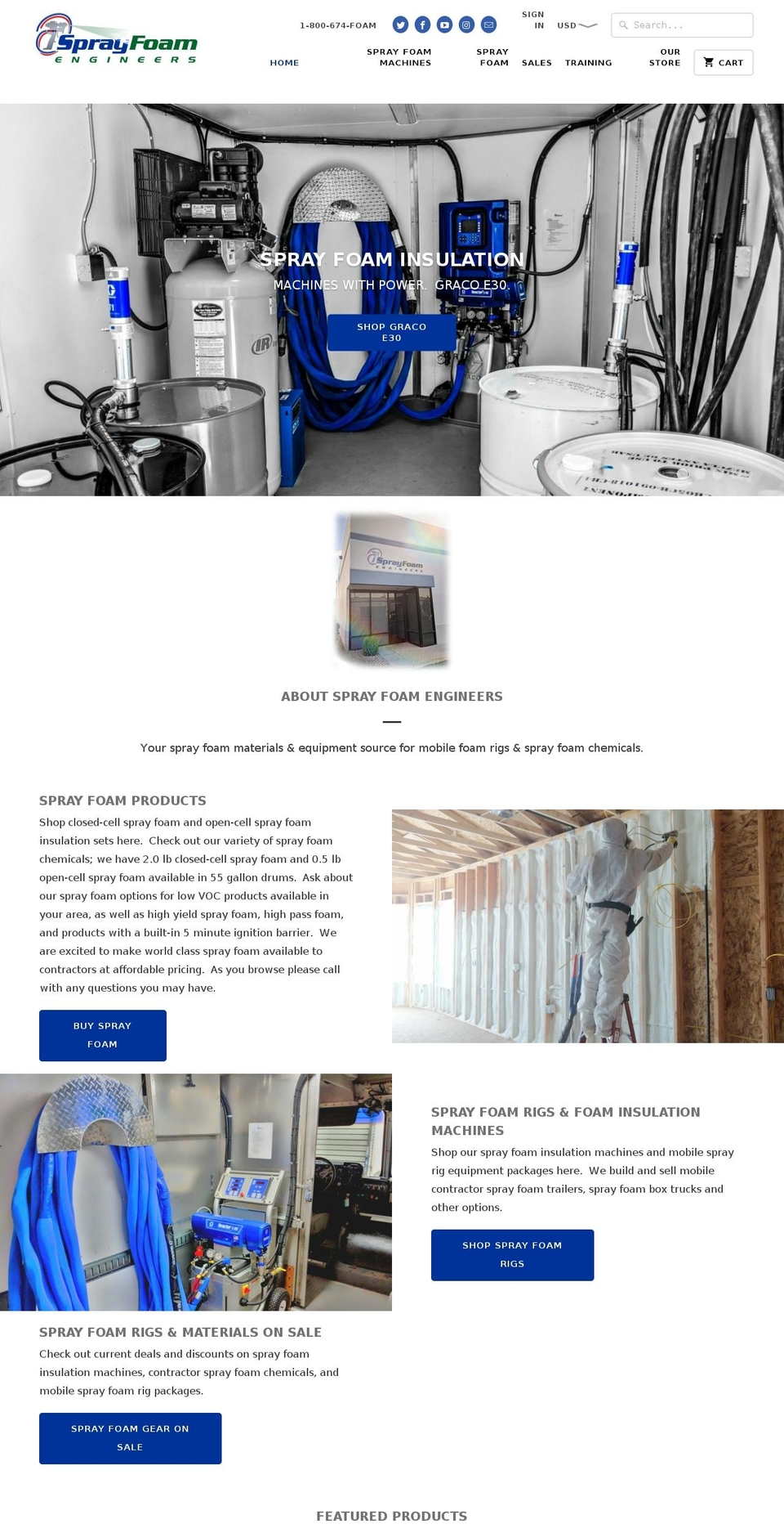 sprayfoamengineers.com shopify website screenshot