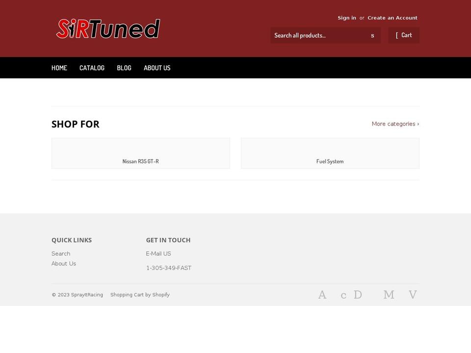 sprayitracing.myshopify.com shopify website screenshot