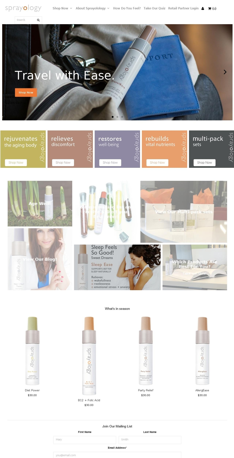 sprayology.com shopify website screenshot
