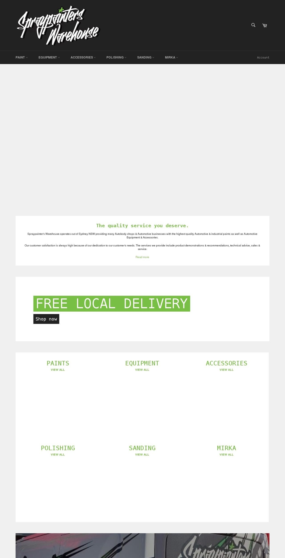 spraypainterswarehouse.com.au shopify website screenshot