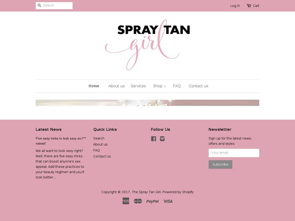 spraytangirl.com shopify website screenshot