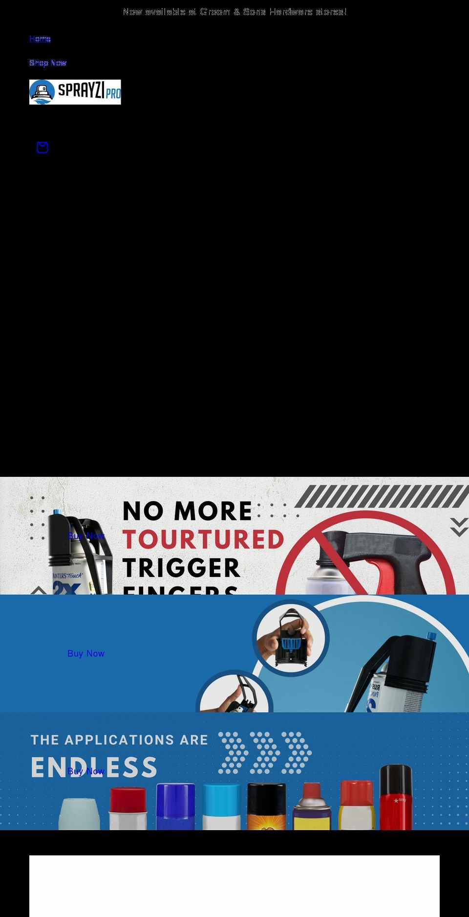 sprayzi.com shopify website screenshot