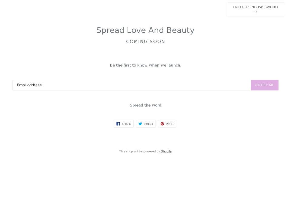 Sterling Shopify theme site example spreadloveandbeauty.com