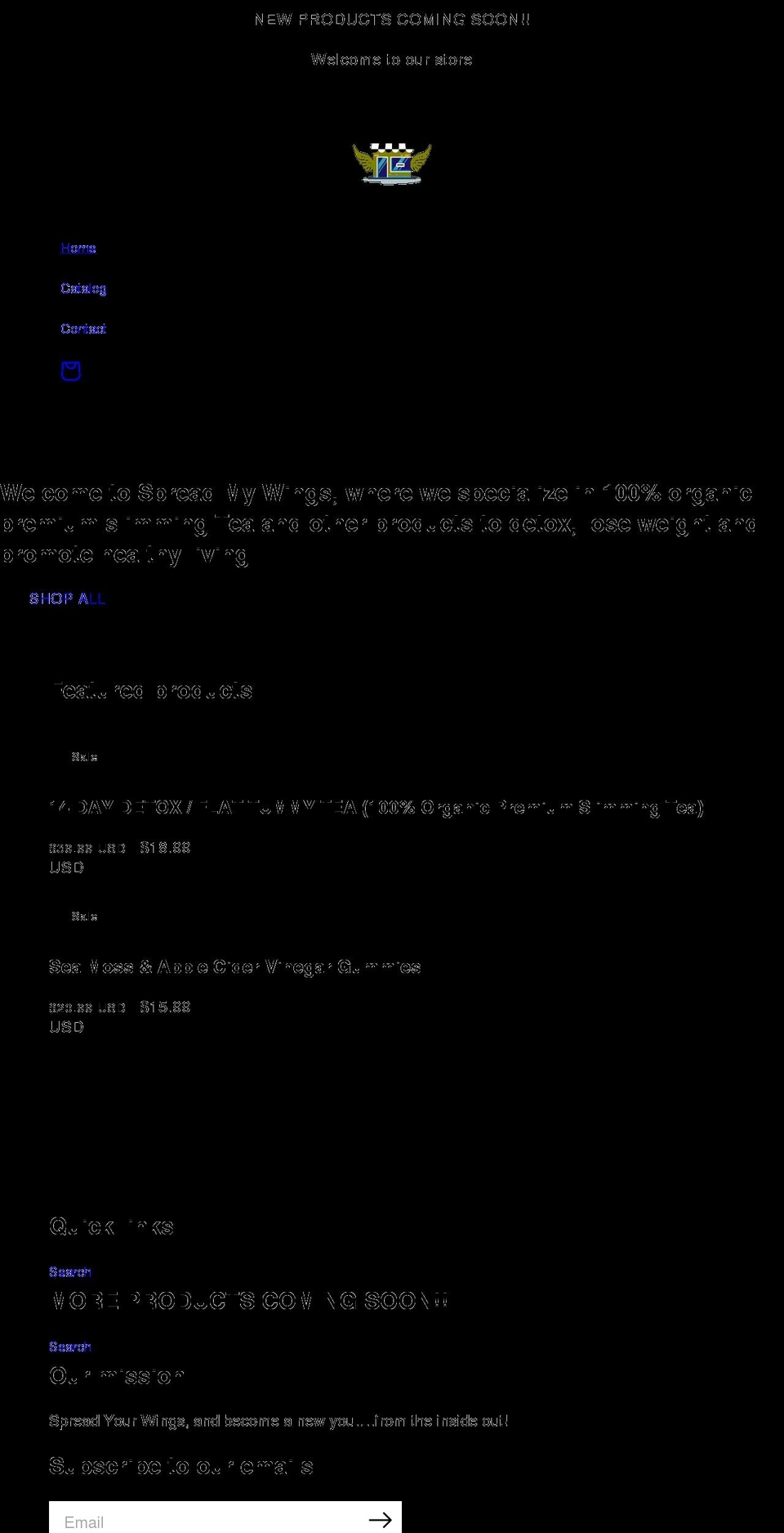 spreadmywings.net shopify website screenshot