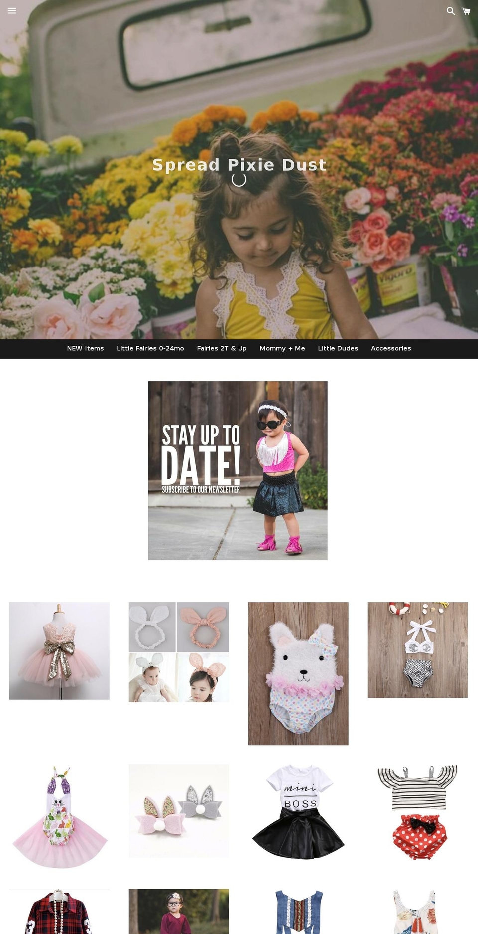 spreadpixiedust.com shopify website screenshot