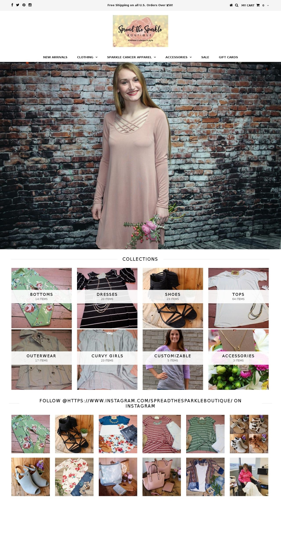 spreadthesparkle.com shopify website screenshot