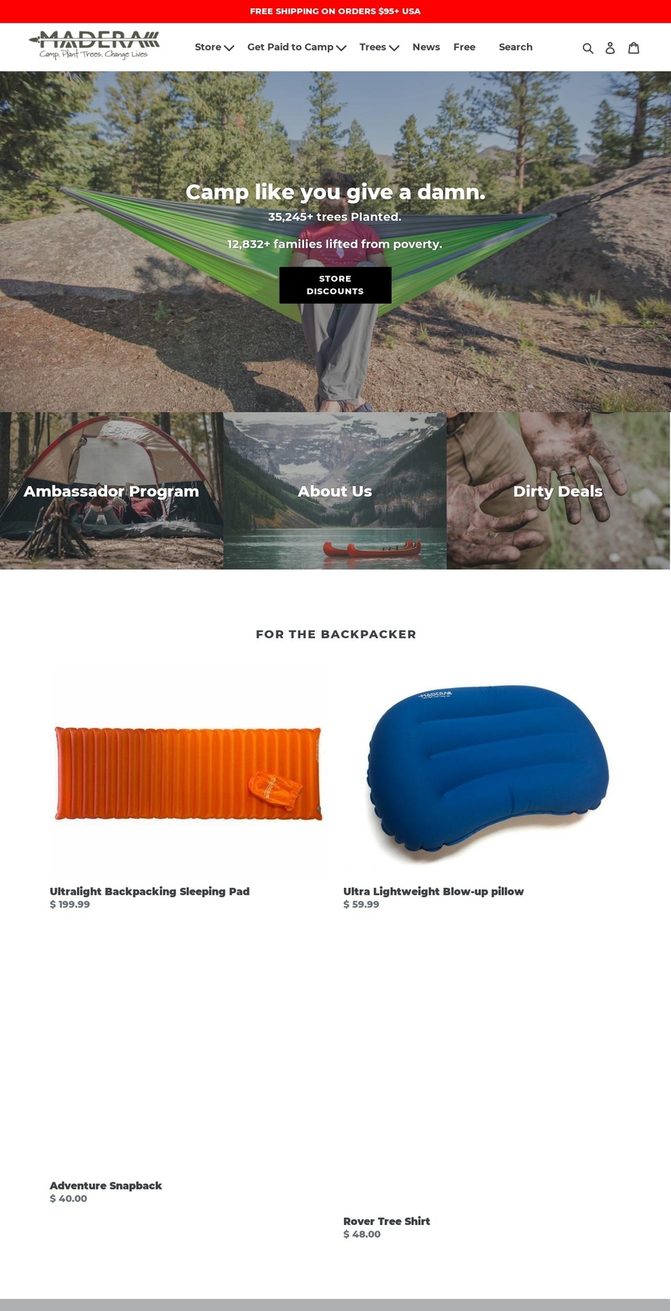 spreadthewoods.com — Shopify storefront screenshot